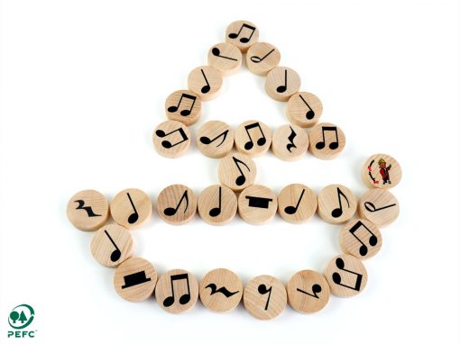 Figuras musicales "Pequeño Mozart" en madera de haya