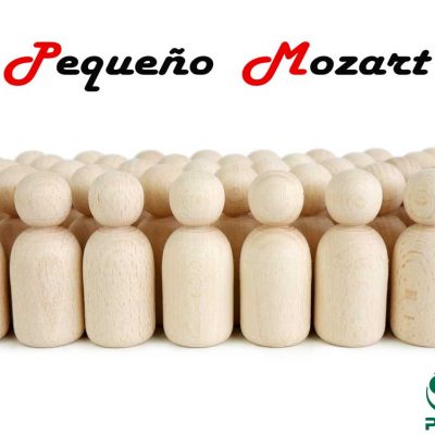 Peg Dolls Pequeño Mozart madera natural de haya 1